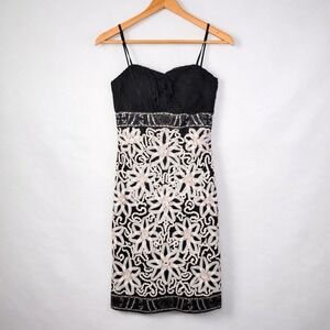 VTG Sue Wong Nocturne Dress Sz 2 Evening Cocktail Y2K Beaded Floral Embroidery